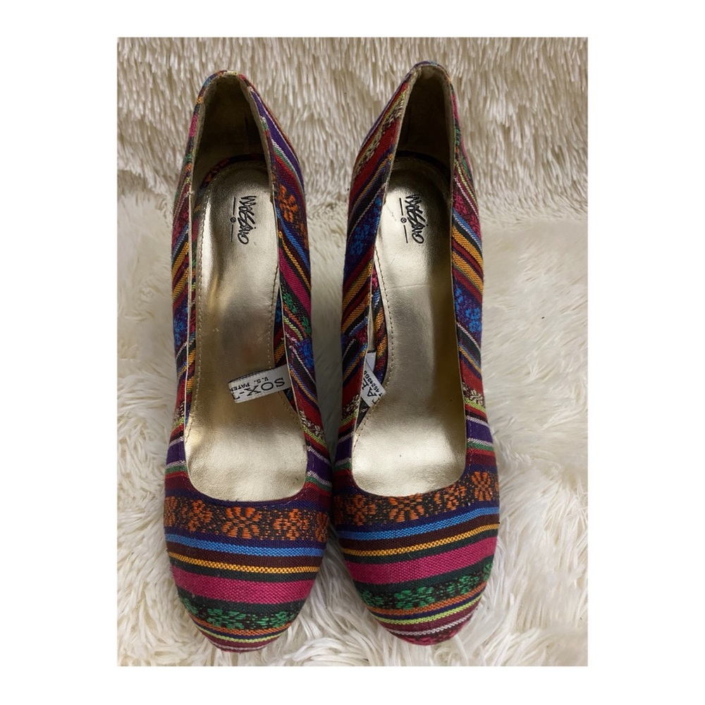 Massimo Sox-Tab Muli-Colored Platform 5” Heels - 8